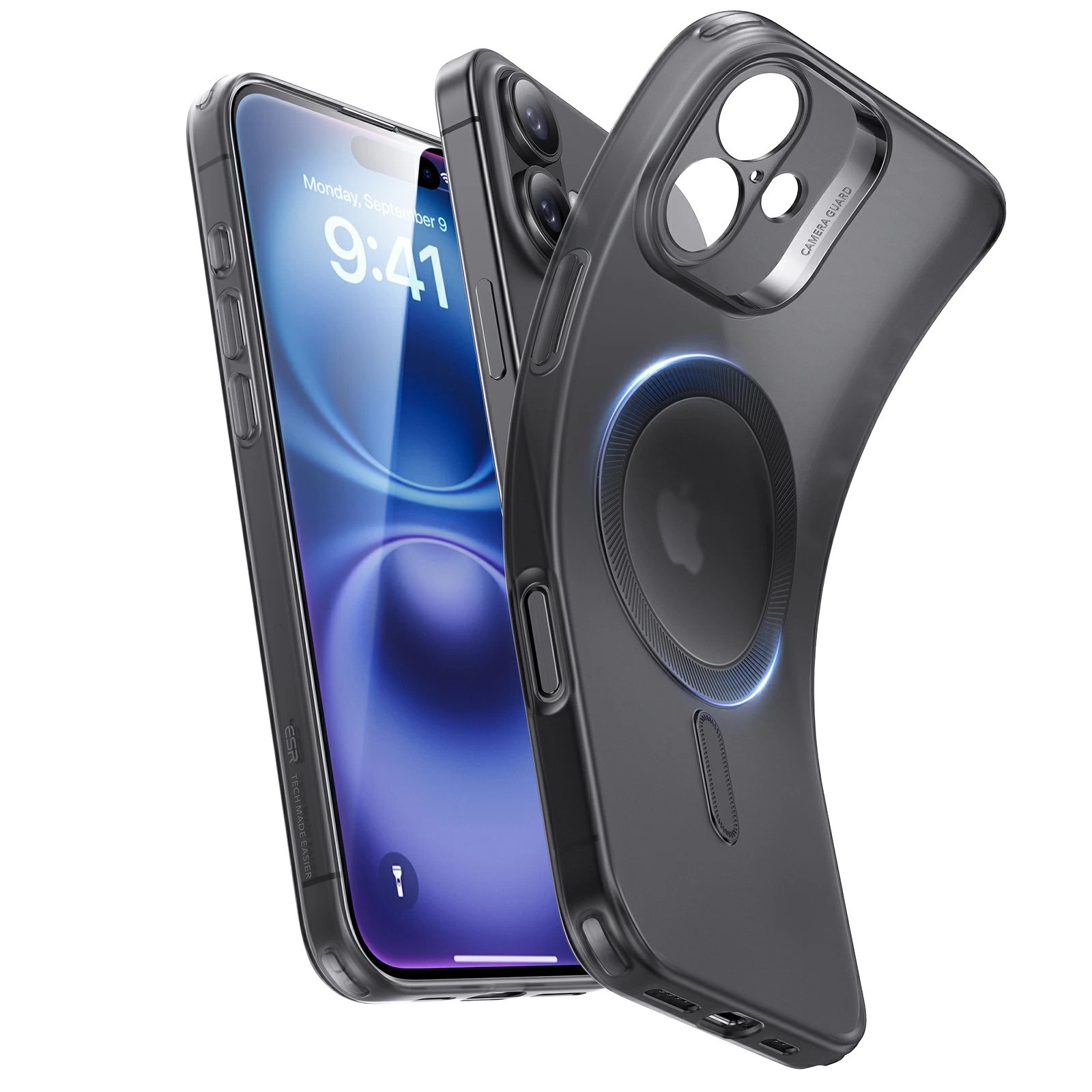 ESR Калъф Zero Clear iPhone 16, MagSafe /матово черен/ Amazon Pack