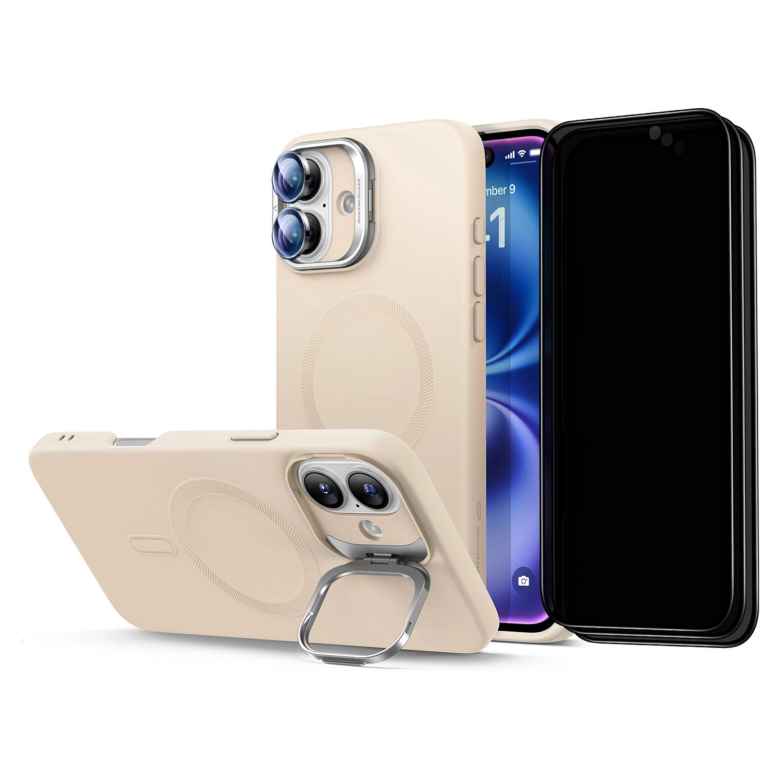 ESR Калъф Cloud Soft със стойка iPhone 16, MagSafe /телесен/