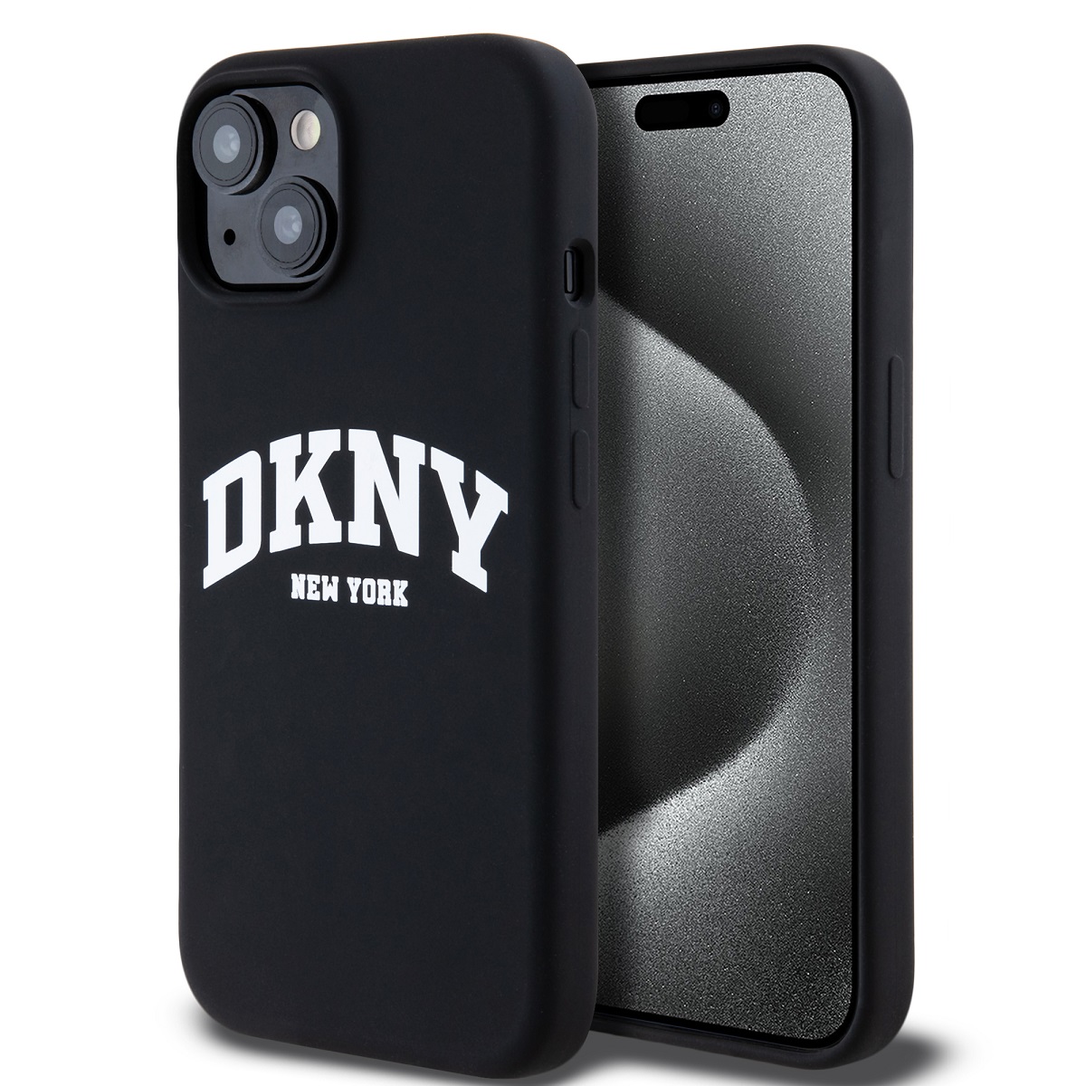 DKNY Калъф Apple iPhone 14, MagSafe Liquid Silicone Arch Logo, черен - DKHMP14SSNYACH