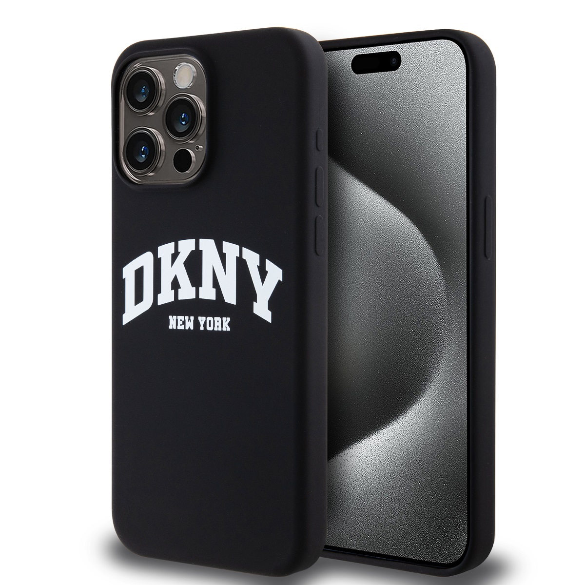 DKNY Калъф Apple iPhone 15 Pro Max, MagSafe Liquid Silicone Arch Logo, черен - DKHMP15XSNYACH