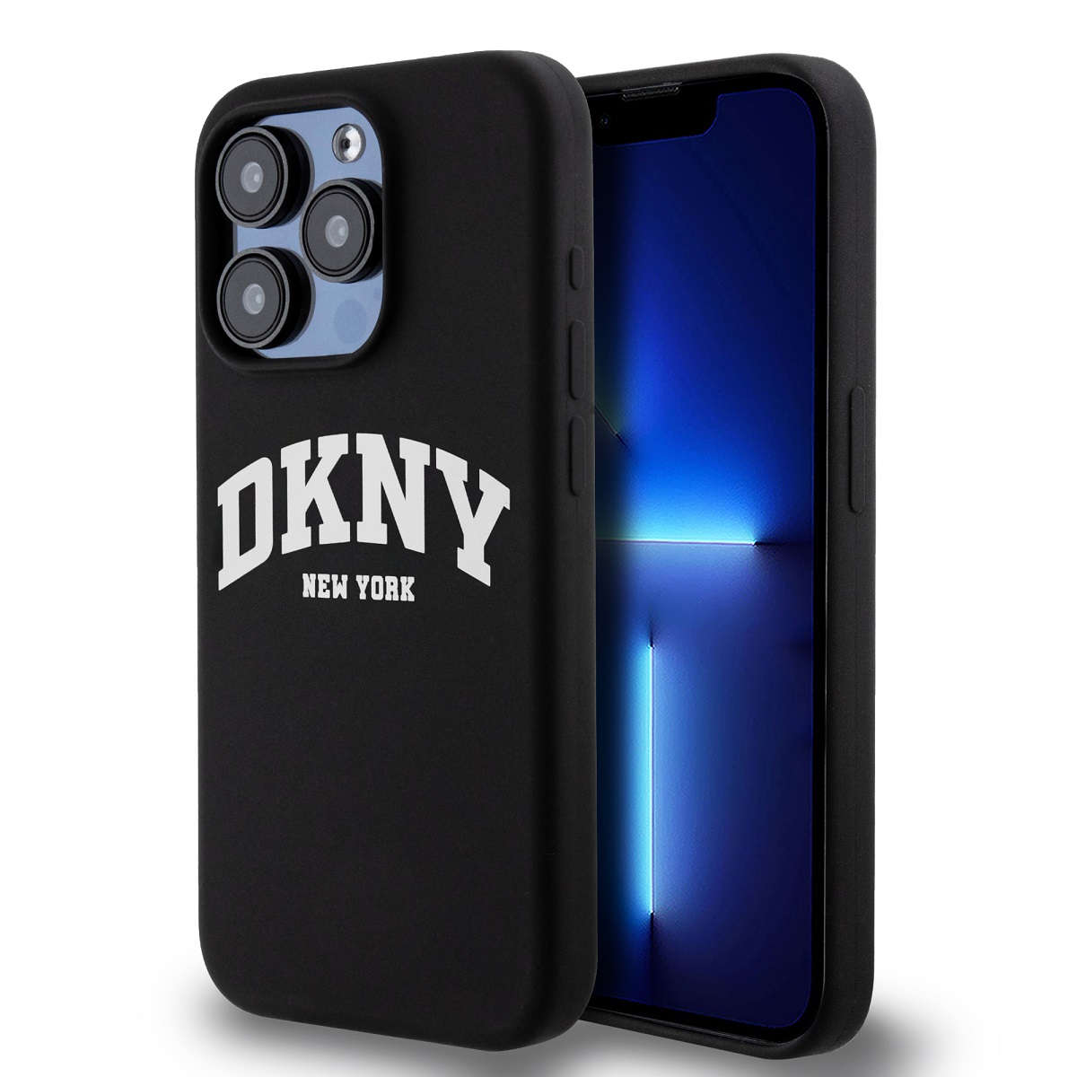 DKNY Калъф Apple iPhone 15 Pro, MagSafe Liquid Silicone Arch Logo, черен - DKHMP15LSNYACH