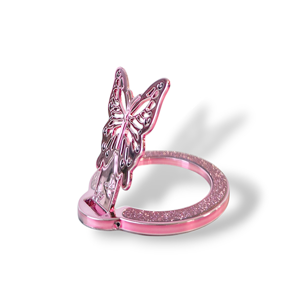 Popsocket пръстен / Холдер Butterfly Shine /розов/