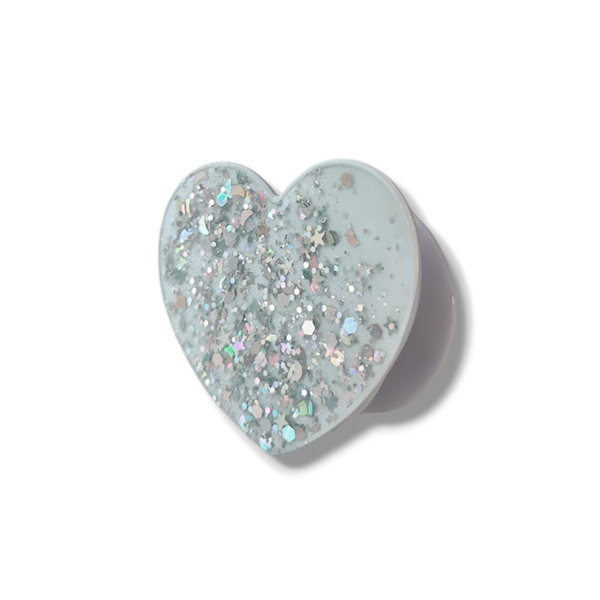 Popsocket / Холдер Gloss heart /бял/