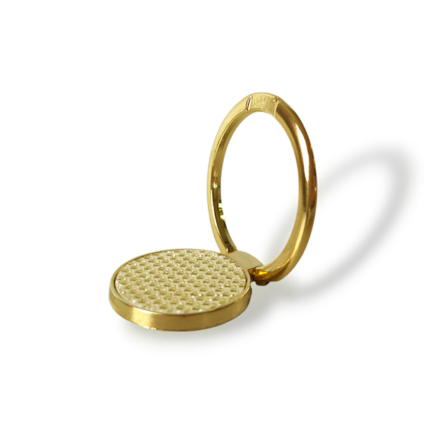 Popsocket ring / Holder Metal Ring Shine Grid /gold/