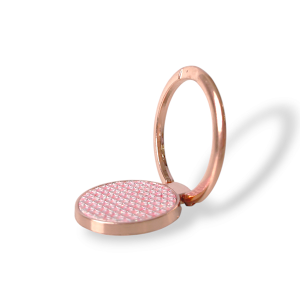 Popsocket ring / Holder Metal Ring Shine Grid /gold/