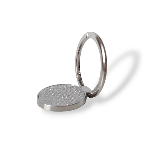 Popsocket ring / Holder Metal Ring Shine Grid /silver/