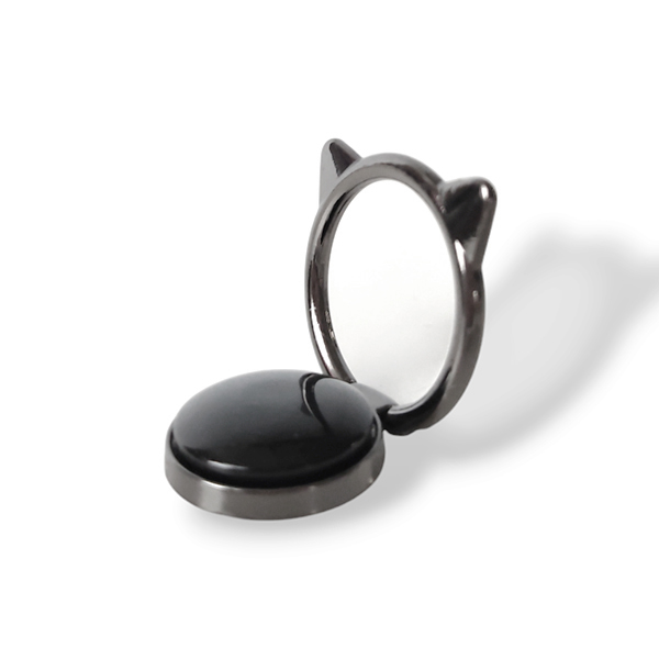 Popsocket пръстен / Холдер Metal Ring Cat ears /черен/