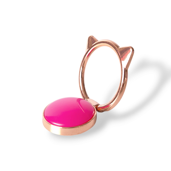 Popsocket пръстен / Холдер Metal Ring Cat ears /ярко розов/