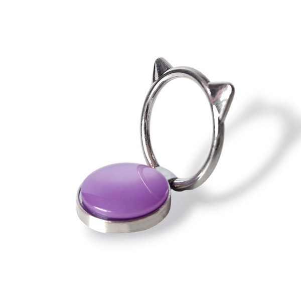 Popsocket пръстен / Холдер Metal Ring Cat ears /лилав/