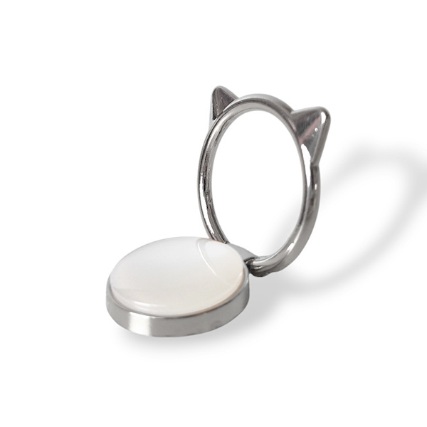 Popsocket пръстен / Холдер Metal Ring Cat ears /бял/