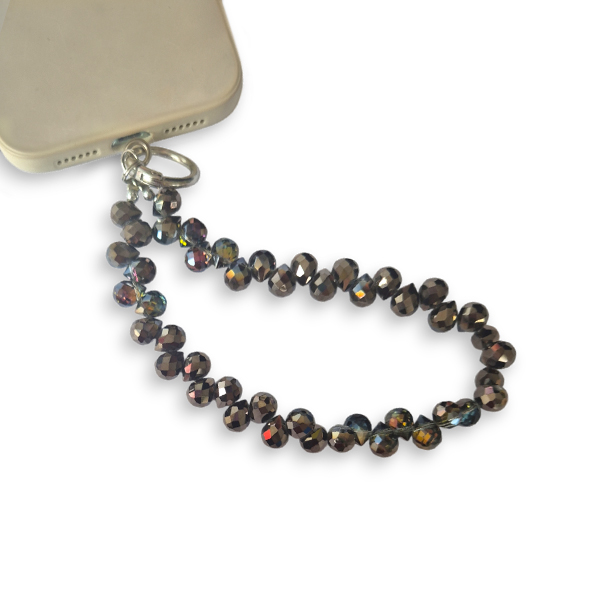 Аксесоар/ Верижка за китка/ Ключодържател Luxury crystals /тъмнокафяв/