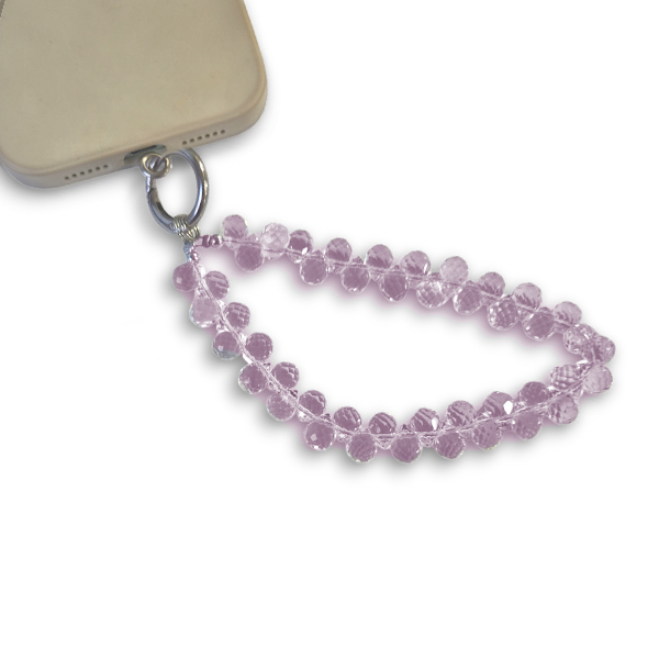 Аксесоар/ Верижка за китка/ Ключодържател Luxury crystals /розов/