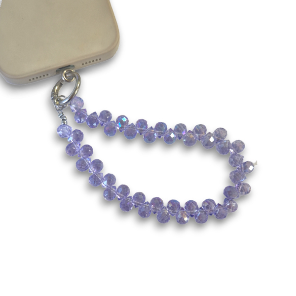 Аксесоар/ Верижка за китка/ Ключодържател Luxury crystals /лилав/