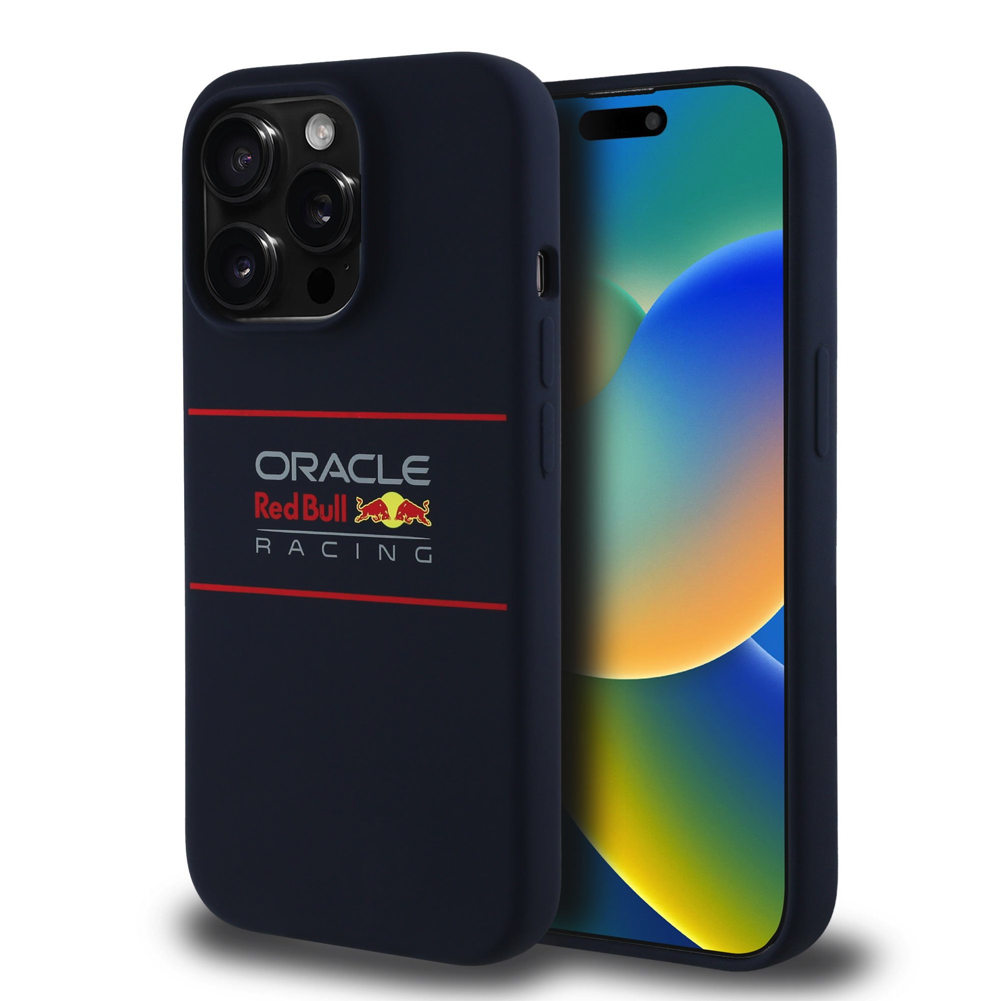 Red Bull Калъф Apple iPhone 15 Pro Max, Silicone Horizontal Logo MagSafe, син - RBHMP15X24SIHSRV