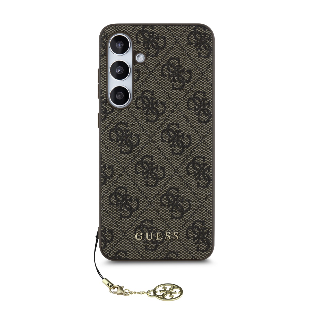 GUESS Калъф Samsung S24 FE, 4G Charms, кафяв - GUHCS24FEGF4GBR