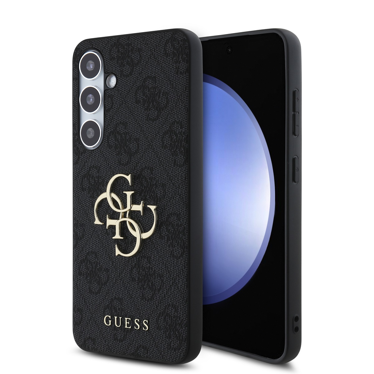 GUESS Калъф Samsung S24 FE, PU 4G Metal Logo, сив - GUHCS24FE4GMGGR