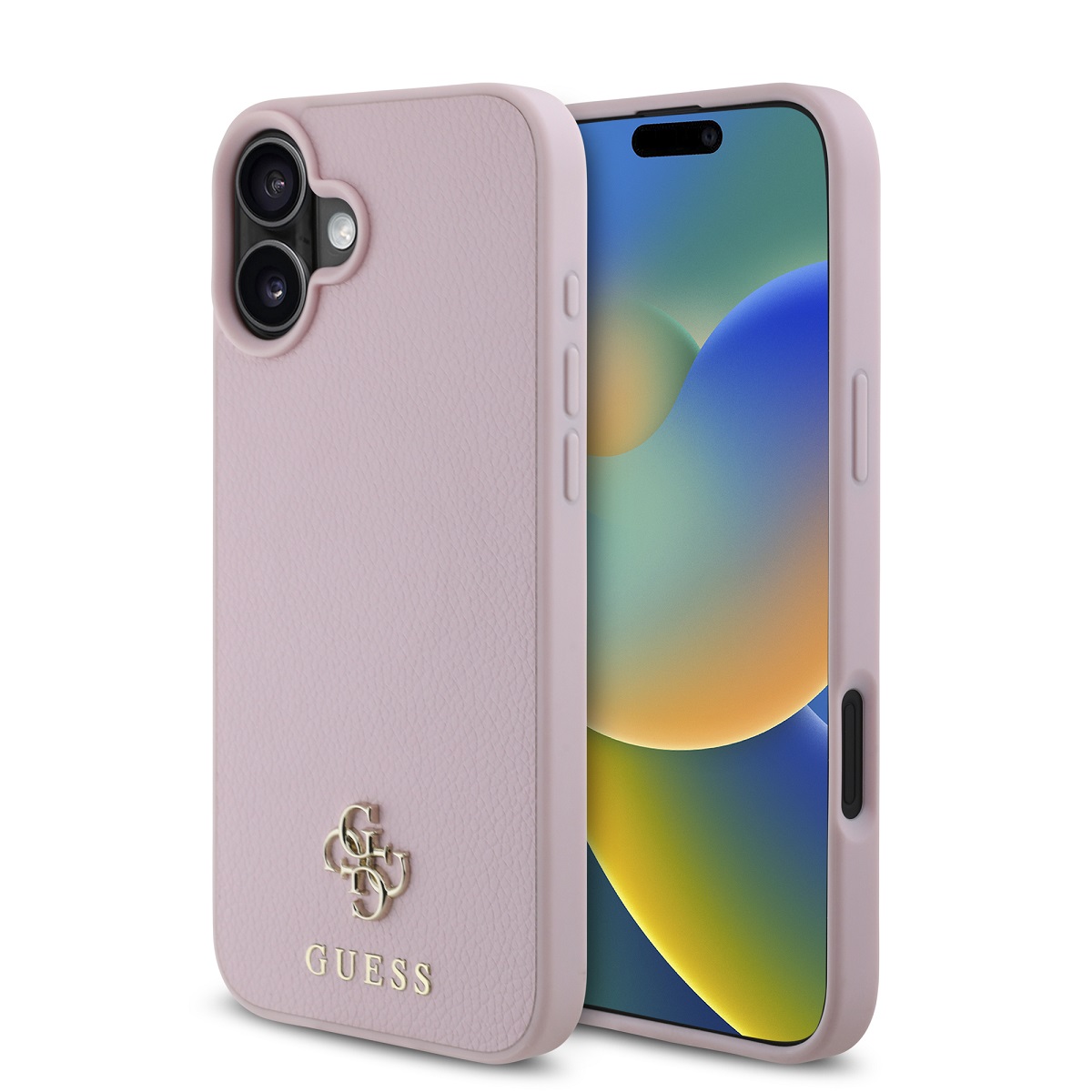 GUESS Калъф Apple iPhone 16, PU 4G Small Metal Logo MagSafe, розов - GUHMP16SPGCSM4MP