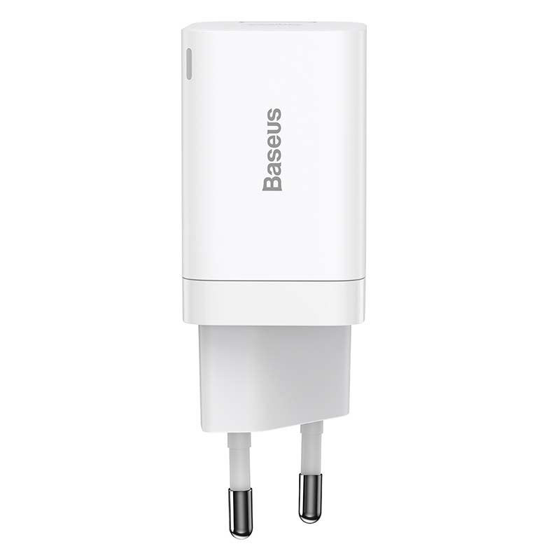 BASEUS 220V 30W, USB-C + USB-A, Super Si Pro, бял - CCSUPP-E02 