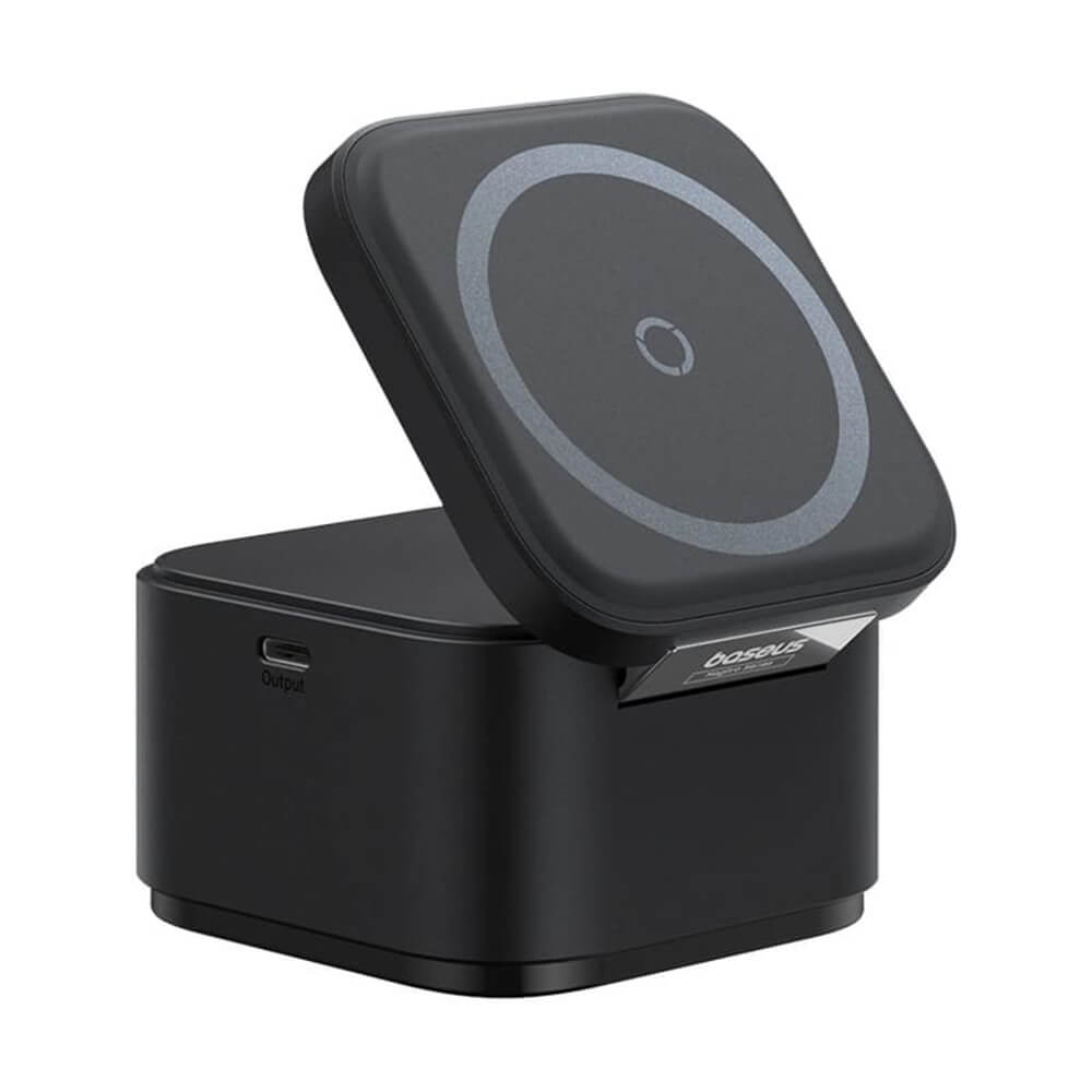 BASEUS Wireless 25W, 2 в 1 - SmartPhone+AirPods/iWatch, MagPro Cube, черно - P10264100123-00