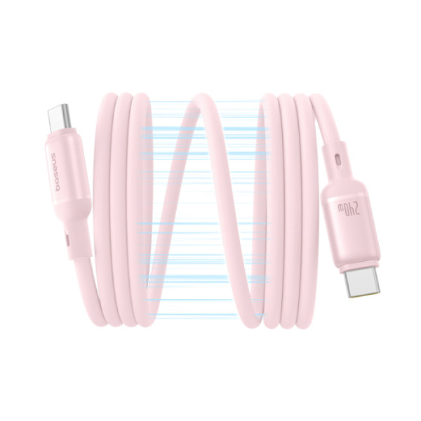 BASEUS Кабел Type-C - Type-C, 1м, 240W, PicoGo Magnetic Liquid Silicone, P10376800411-00 /розов/