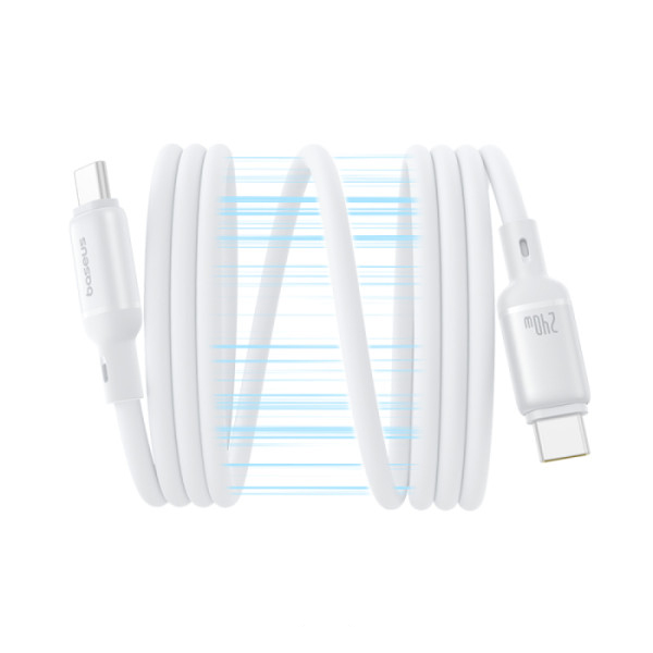 BASEUS Кабел Type-C - Type-C, 1м, 240W, PicoGo Magnetic Liquid Silicone, P10376800211-00 /бял/