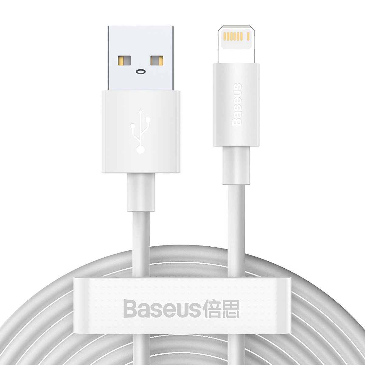 BASEUS Кабели USB-A - Lightning, 1.5м, 40W, 2.4A (Сет 2 бр.), TZCALZJ-02 /бял/