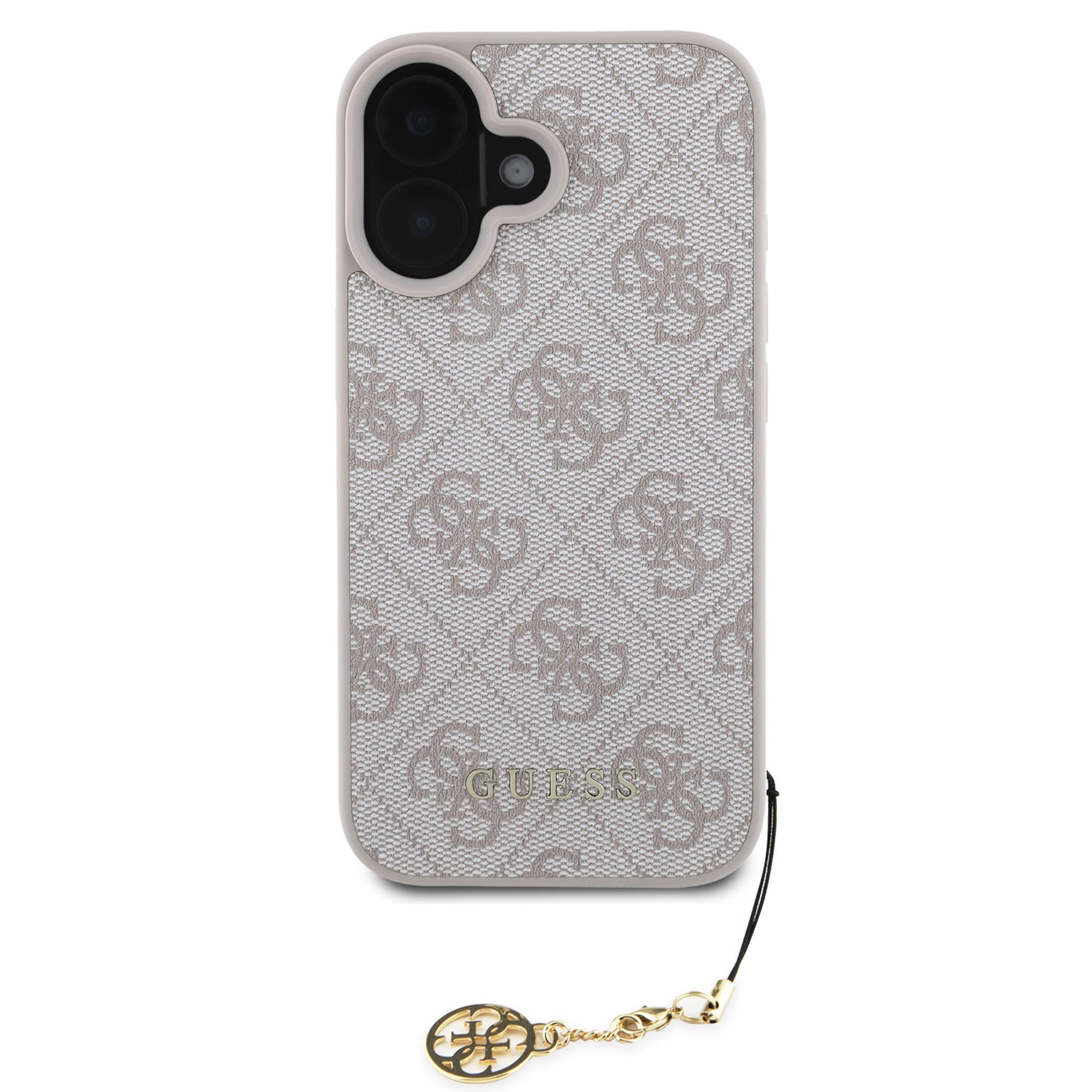 GUESS Калъф Apple iPhone 16, 4G Charm Tone on Tone, розов - GUHCP16SGF4GCP
