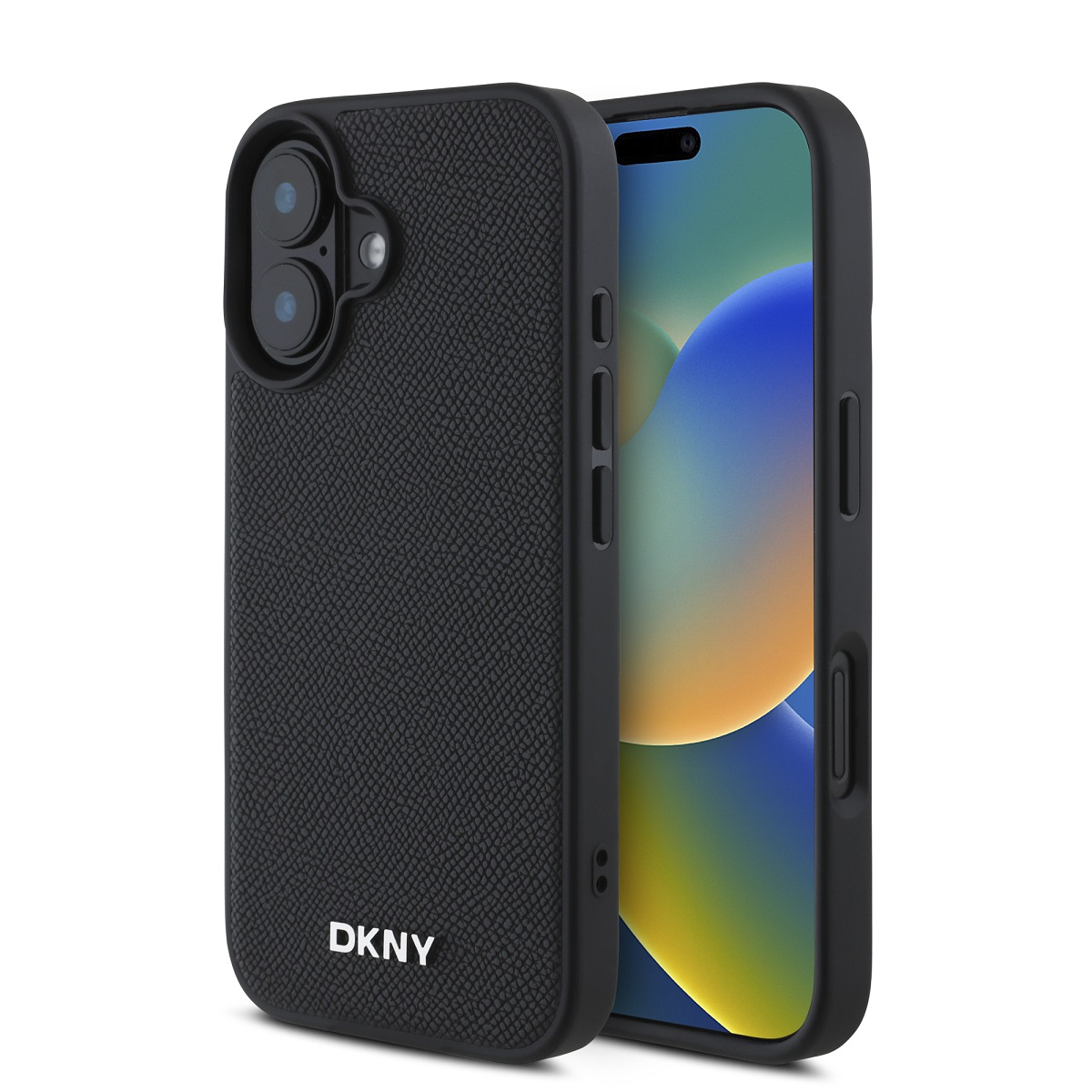 DKNY Калъф Apple iPhone 16 Plus, PU Leather Silver Metal Logo Magsafe, черен - DKHMP16MPGHLMK