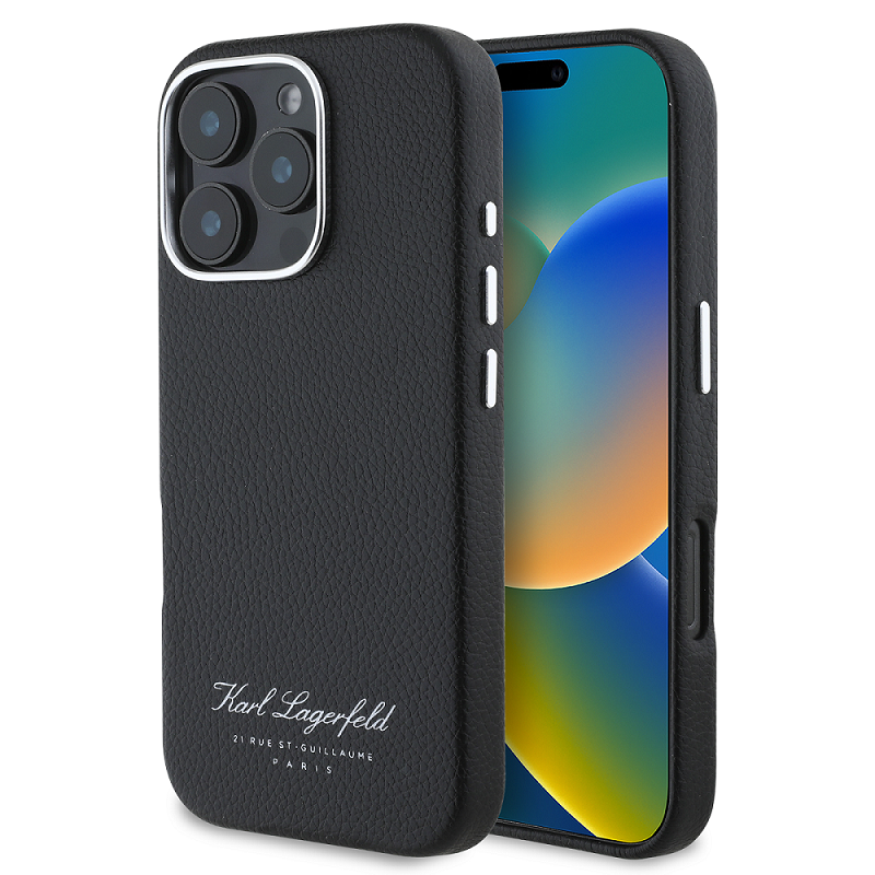 Калъф Karl Lagerfeld KLHCP16XPGWCMKHK Apple iPhone 16 Pro Max Grained PU Hotel RSG Black