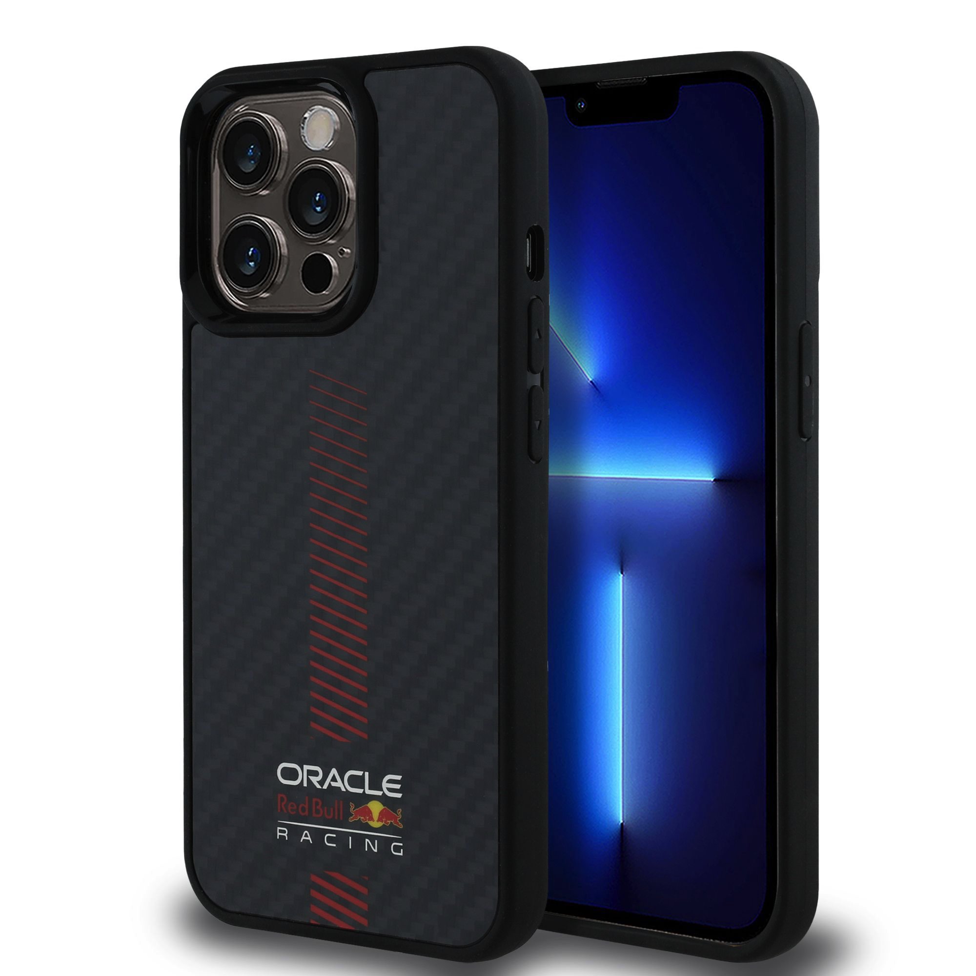 Red Bull Калъф Apple iPhone 13 Pro, Carbon Powerbar MagSafe, черен - RBHMP13L24CFGSMK