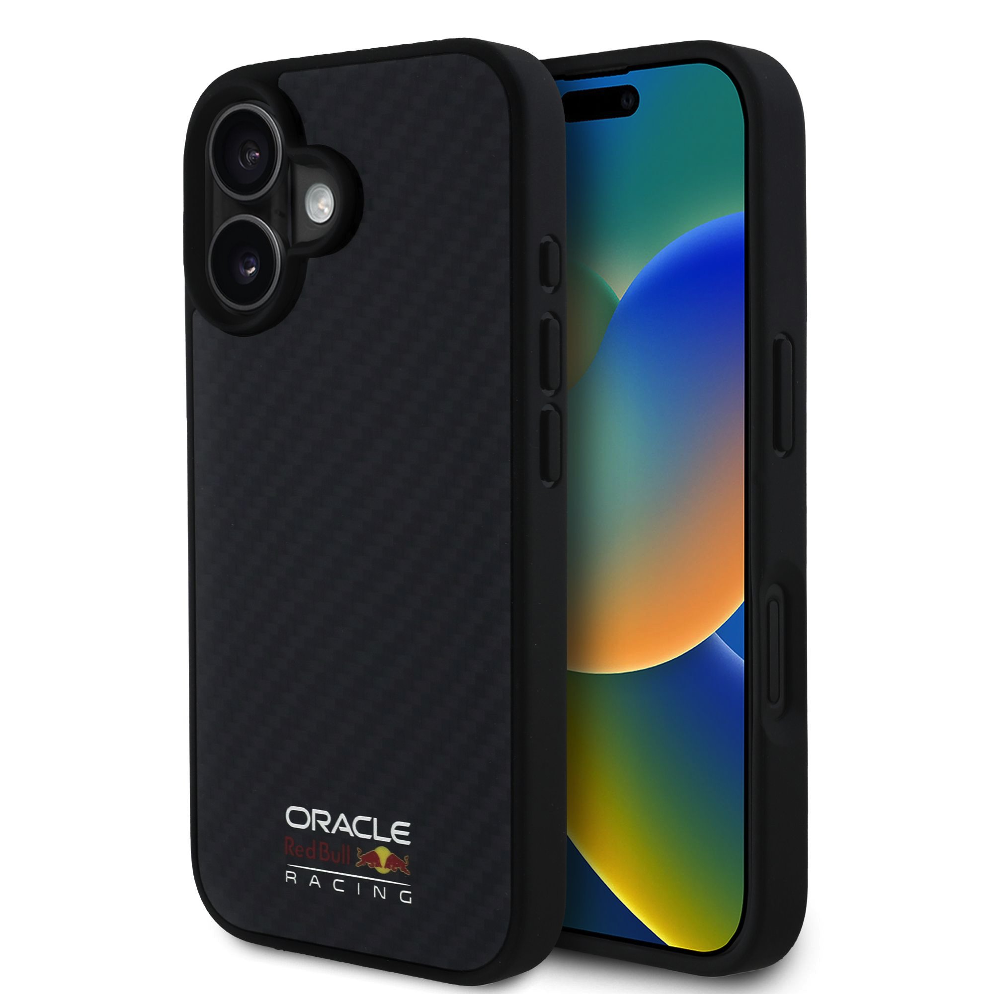 Red Bull Калъф Apple iPhone 16, Carbon Shiny Logo MagSafe, черен - RBHMP16S24CFILSK