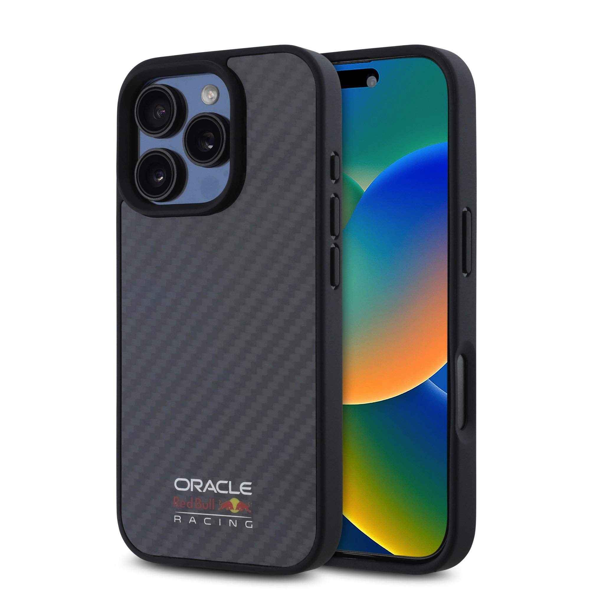 Red Bull Калъф Apple iPhone 16 Pro, Carbon Shiny Logo MagSafe, черен - RBHMP16L24CFILSK