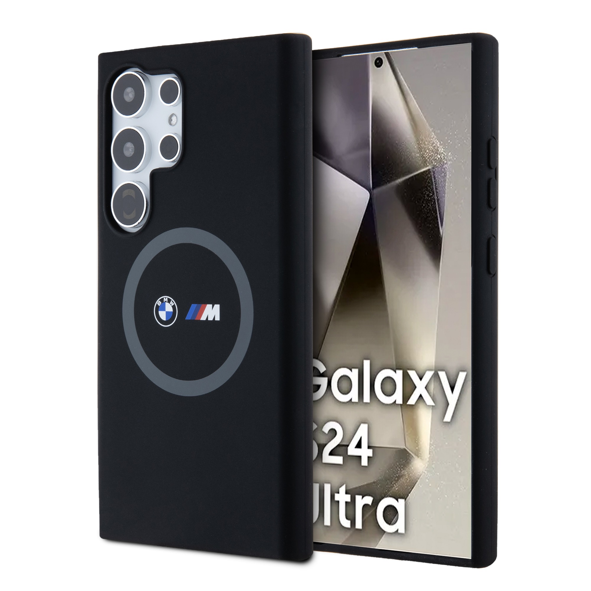BMW Калъф Samsung S24 Ultra, M Printed Round and Logo Magsafe Silicone, сив - BMHMS24L23SROK