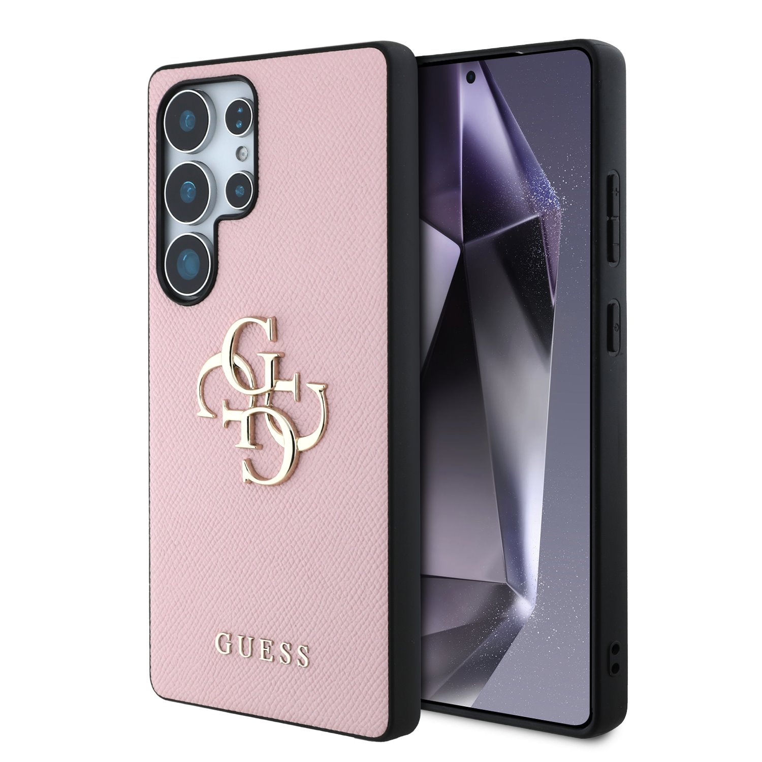 GUESS Калъф Samsung S25 Ultra, PU Grained 4G Metal Logo, розов - GUHCS25LPGT4MBP