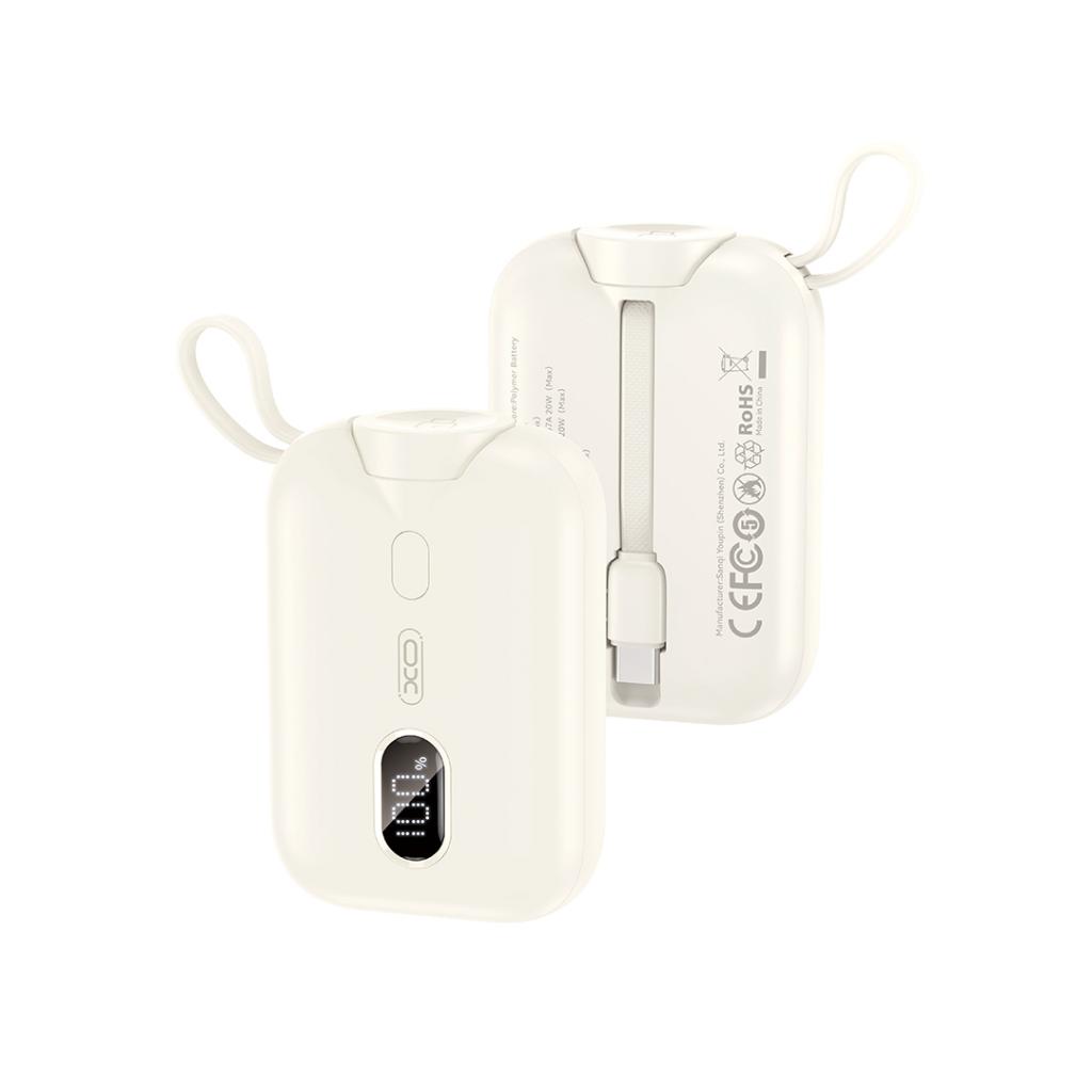 Power Bank 10000 mAh, XO, PR260, 20W, Wireless ЗУ за часовник +  вграден кабел Type-C /бял/