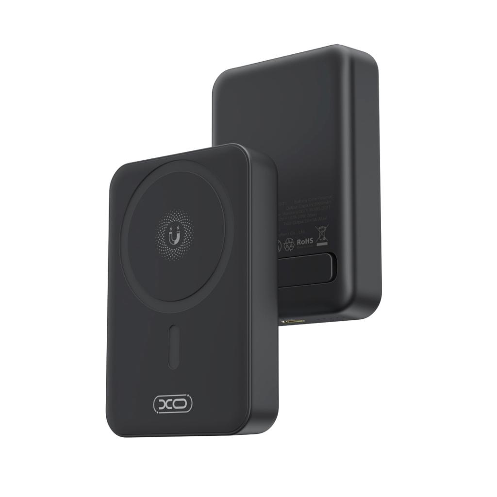 Power Bank 10000 mAh, XO, PR231, 15W, Wireless, PD/20W, MagSafe + стойка /черен/