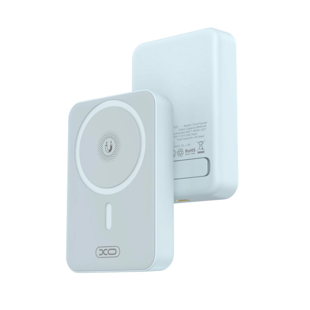 Power Bank 10000 mAh, XO, PR231, 15W, Wireless, PD/20W, MagSafe + стойка /син/