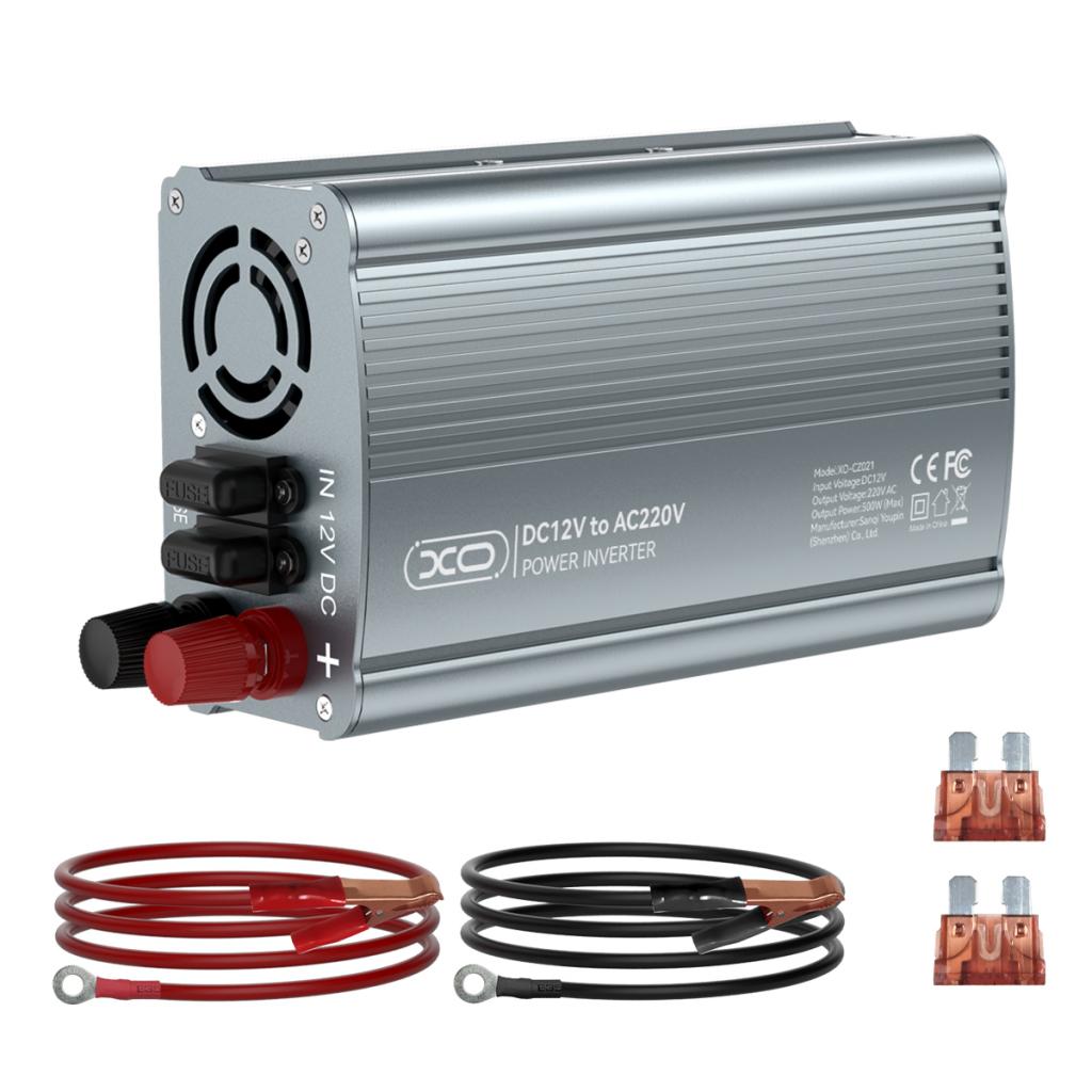 XO Инвертор за кола 500W, AC, сив - CZ021