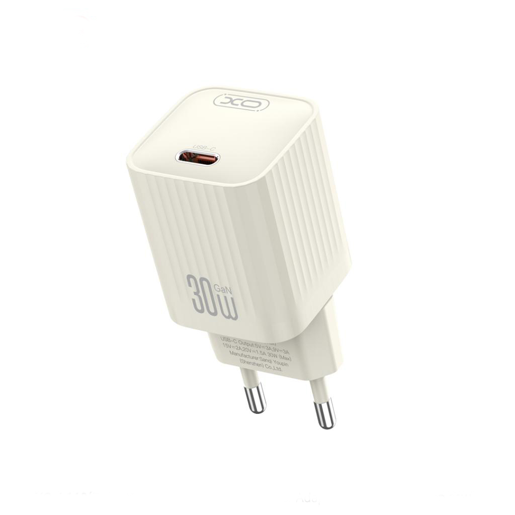 XO 220V 30W, USB-C, бежов - L148