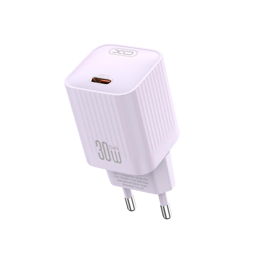 XO 220V 30W, USB-C, лилав - L148