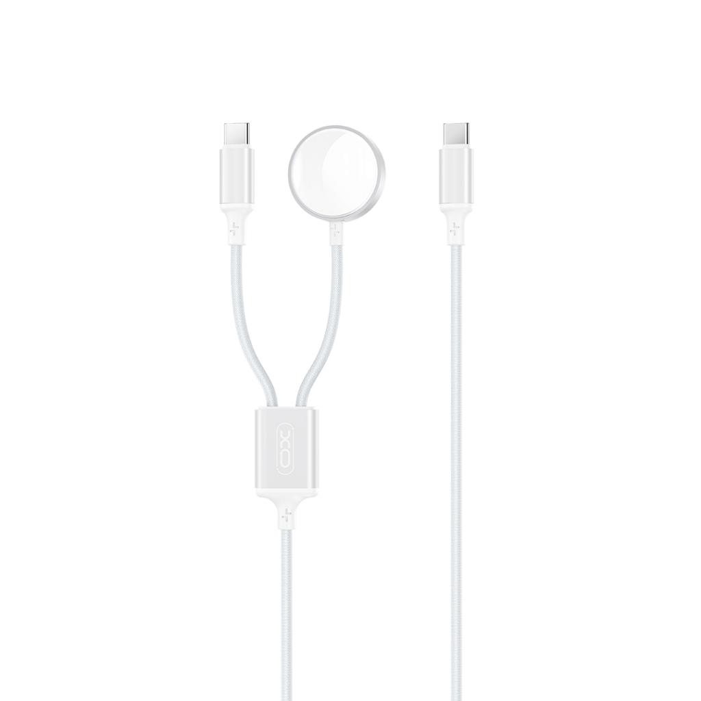 XO Преносимо зарядно устройство Wireless 2в1 за Apple Watch + Type-C, CX030 /бяло/