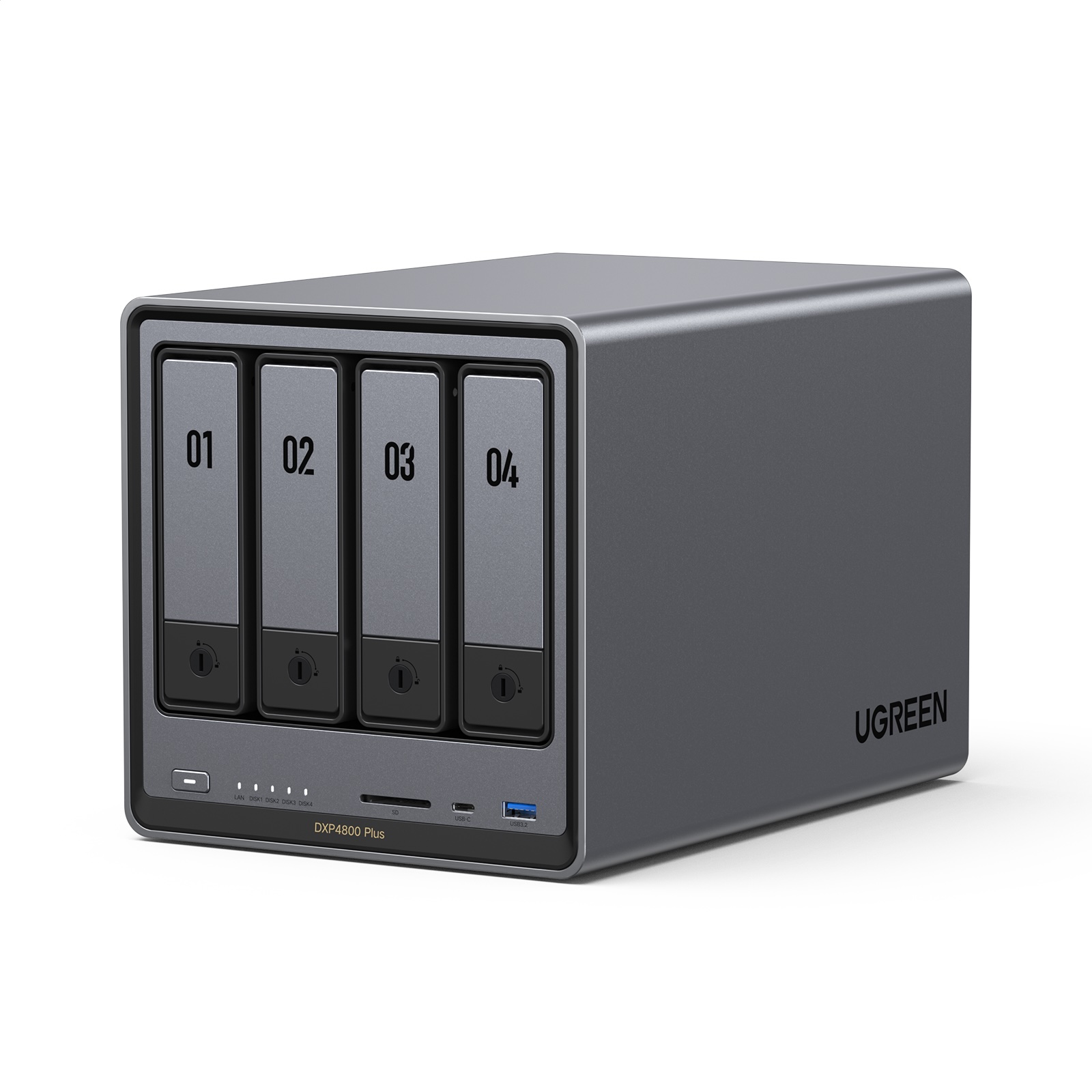 UGREEN Network Attached Storage (NAS) DXP4800 Plus, 4-Bay intel 8505 Diskless