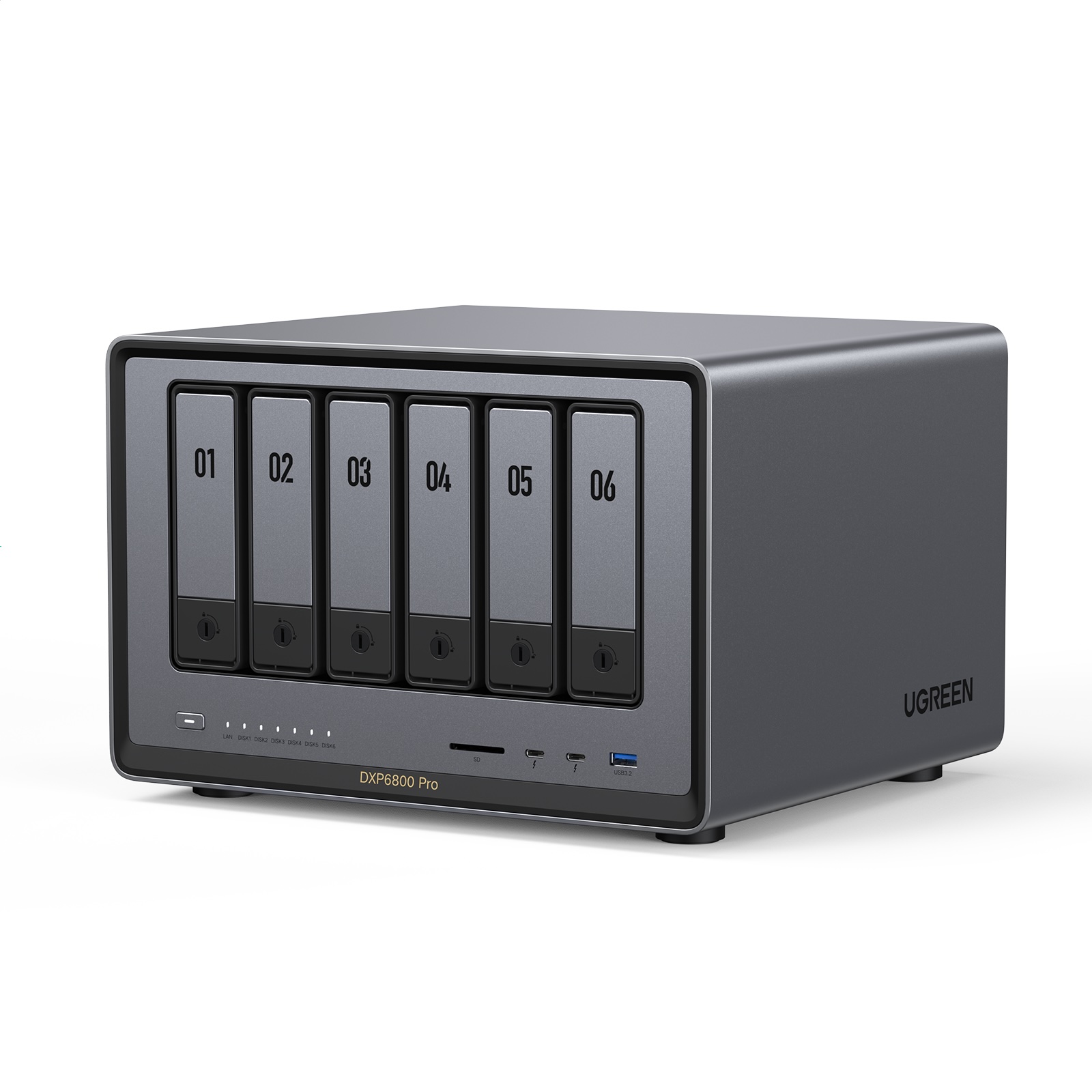 UGREEN Network Attached Storage (NAS) DXP6800 Pro, 6-Bay intel i5-1235U Diskless