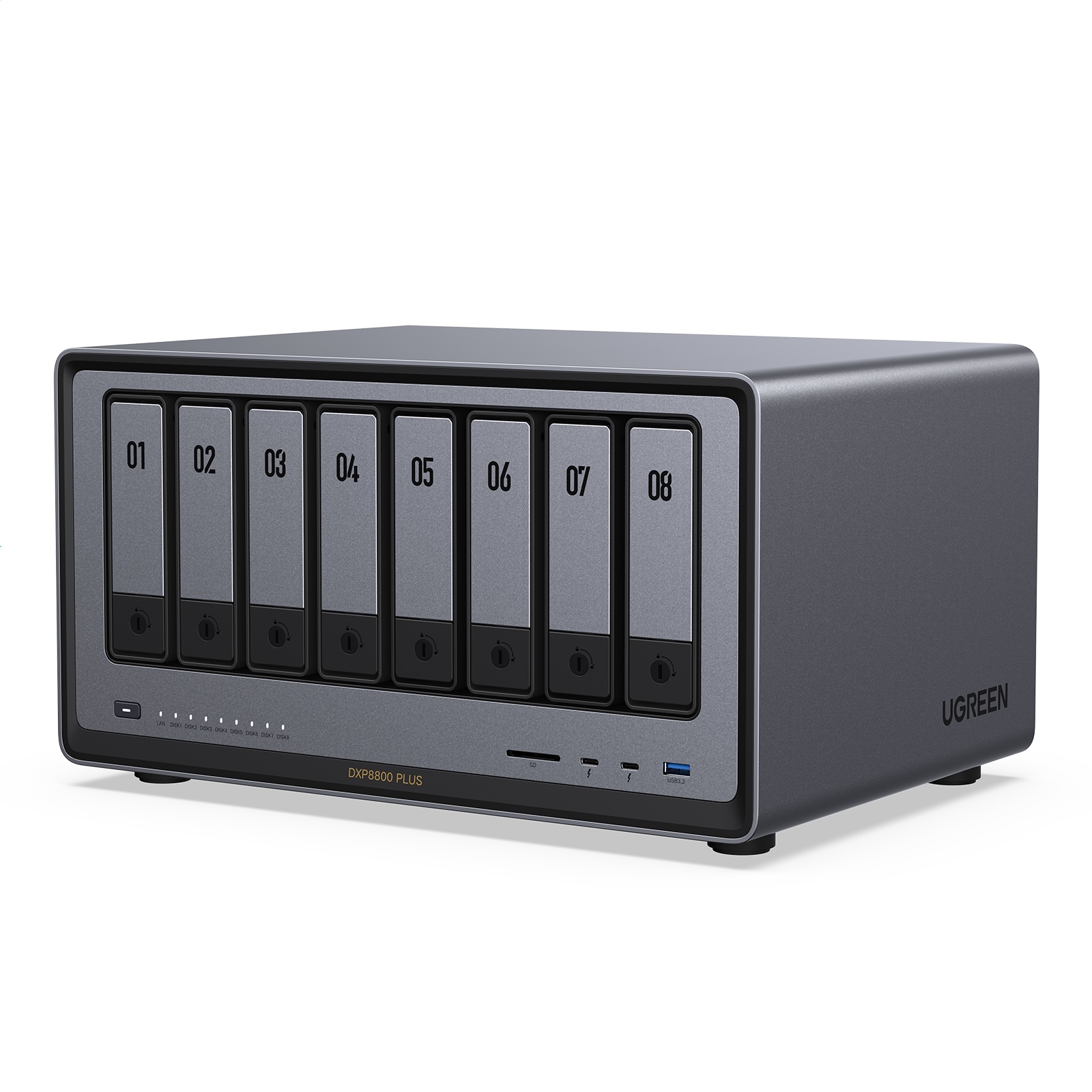 UGREEN Network Attached Storage (NAS) DXP8800 Plus, 8-Bay intel i5-1235U Diskless