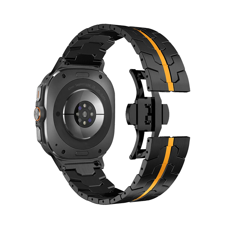 Метална каишка Metal Pro Business за Samsung Watch Ultra, 47мм /черна с оранжево/