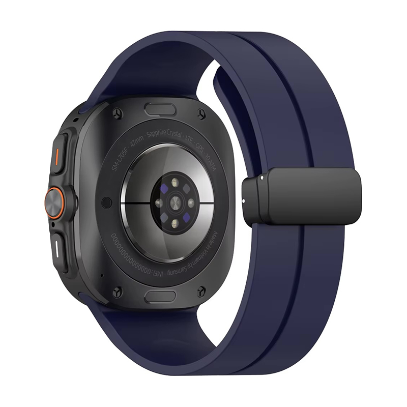 Силиконова каишка Silicone Magnet Black Buckle за Samsung Watch Ultra, 47мм /тъмносиня/