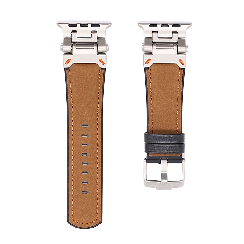 Каишка 35мм за Apple Watch, Velour Silicone strap, силикон, кафяв