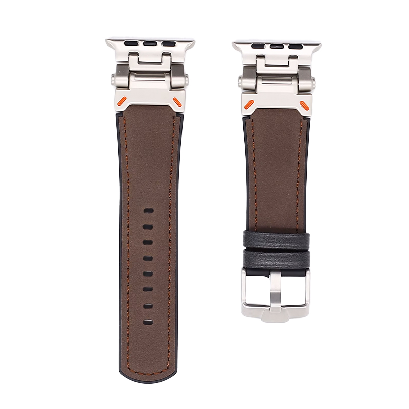 Каишка 35мм за Apple Watch, Velour Silicone strap, силикон, тъмнокафяв