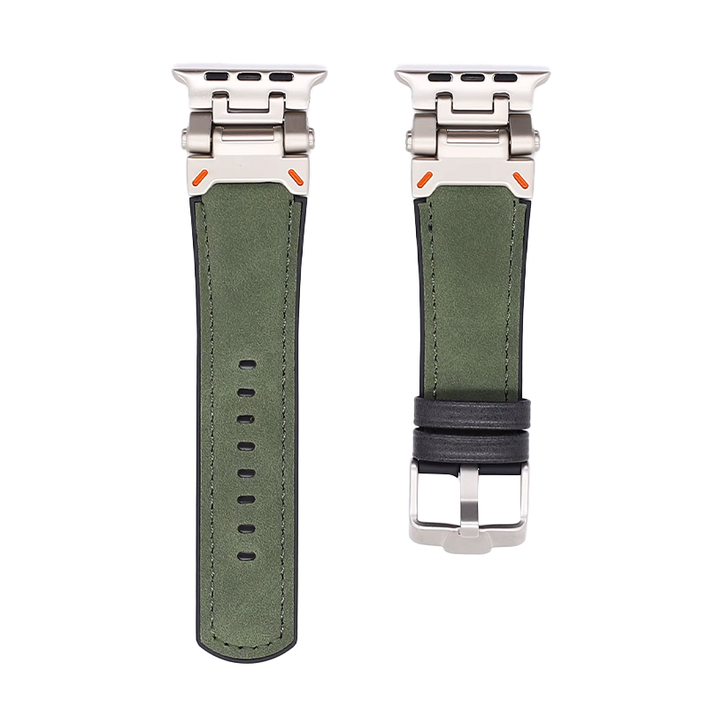 Каишка 35мм за Apple Watch, Velour Silicone strap, силикон, зелен