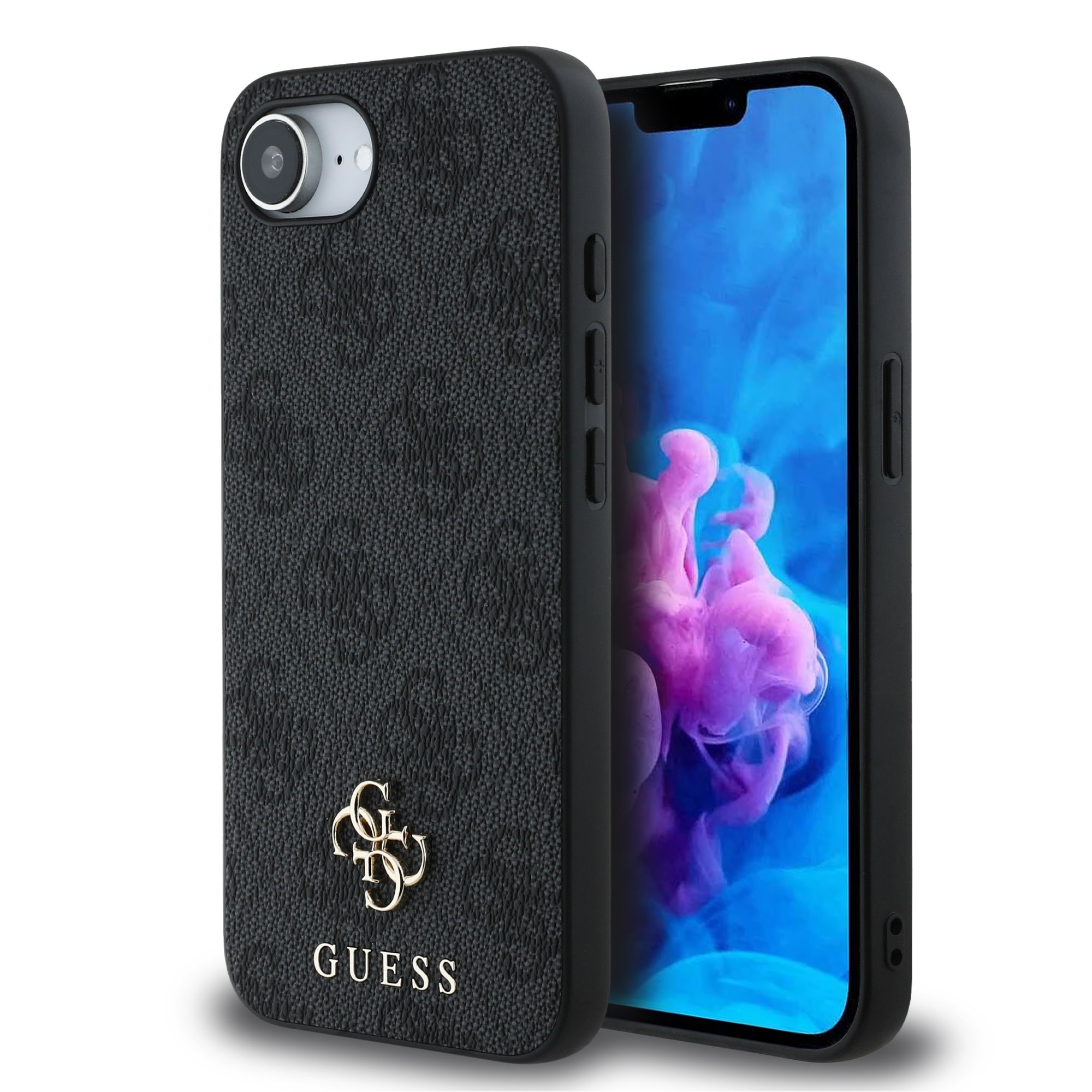 GUESS Калъф Apple iPhone 16e, PU 4G Small Metal Logo MagSafe, сив - GUHMPSE4P4SM4MK
